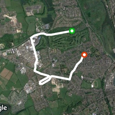 Granby Way cyclepath walking route map in Weymouth