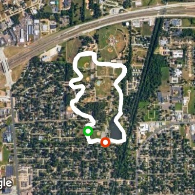 Spring Lake Park walking route map in Texarkana