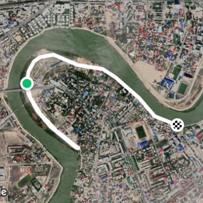 Promenade walking route map in Atyrau