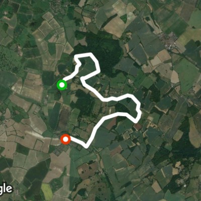 Long Spinney walking route map in Saint Paul's Walden