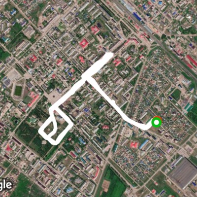 Lenin Avenue walking route map in Tuymazy