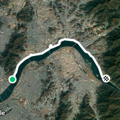 120 Days of Sanil Pilgrimage Exercise 2 Kwangnaru-Paldang Station walking route map in Guri-si