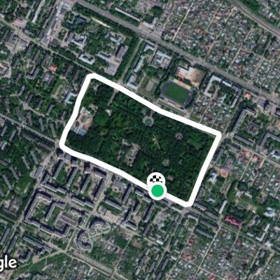 Peace Park walking route map in Kolomna