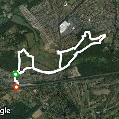 Brookwood canal walking route map in Brookwood