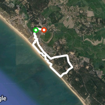 St Jean de Monts / St. Hilaire de Riez walking route map in Saint-Hilaire-de-Riez