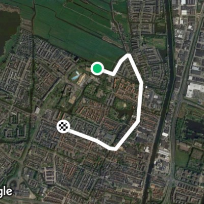 Krommenie walking route map in Wormerveer