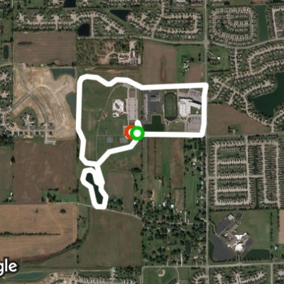 Freedom Park walking route map in Greenwood