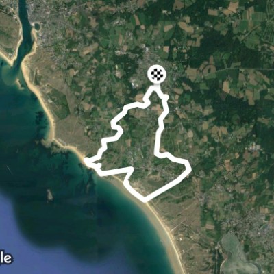 Erdeven walking route map in Erdeven