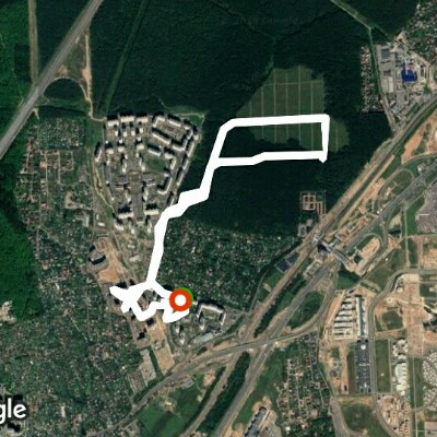 Podushkinsky forest walking route map in Trekhgorka