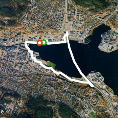 The bridges around Sundsvall Bay. walking route map in Sundsvall