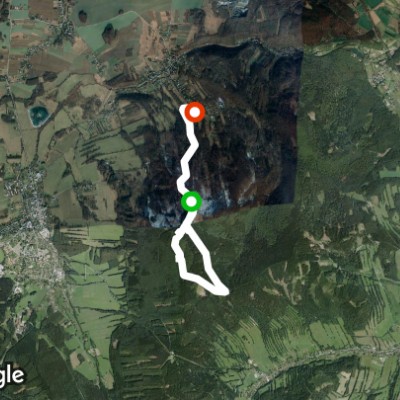 The Opawskie Mountains Landscape Park walking route map in Jarnołtówek