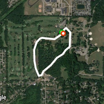 Ella Sharp Park Frisbee circuit 1.06 mile walking route map in Jackson
