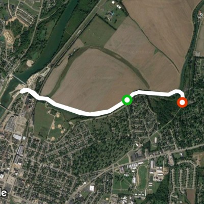 Old Miami and Erie Canal walking route map in Hamilton