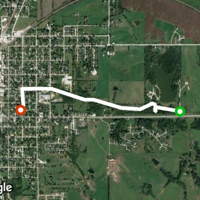 Trail and East Lake Park walking route map in Osceola