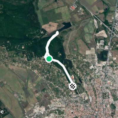 Gray water walking route map in Haskovo
