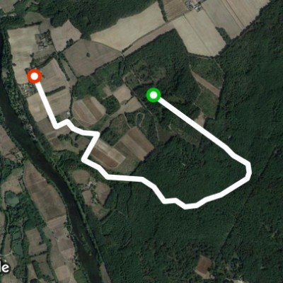 Lussac forrest walking route map in Civaux