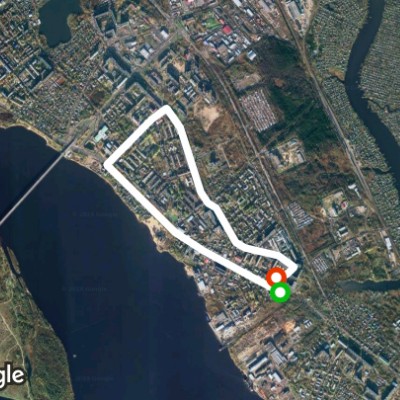 Pr. Leningradsky walking route map in Arkhangel'sk