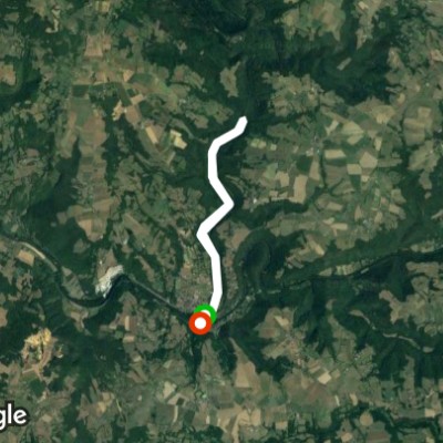 Riverside walking route map in Saint-Martin-Laguépie