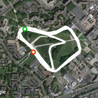 François Mitterrand Park walking route map in Pontoise