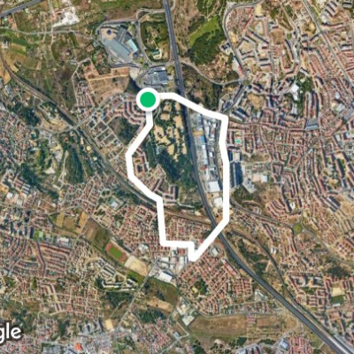 4 Bridges Route walking route map in Almada