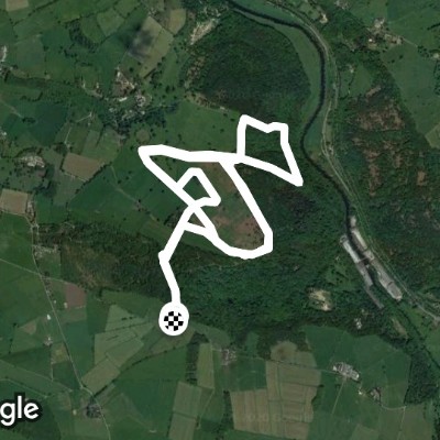 Shining Cliff Wood walking route map in Ambergate