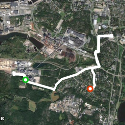 Toivola walking route map in Rauma