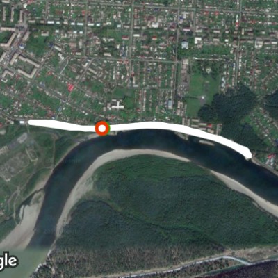 Abaza, embankment of the river Abakan (ring 3 km) walking route map in Abaza