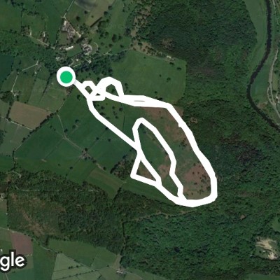 Peat Pits Wood walking route map in Ambergate
