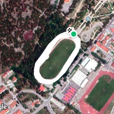 Kozani stadium walking route map in Kozani
