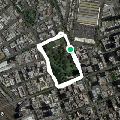 Flagstaff Gardens walking route map in West Melbourne