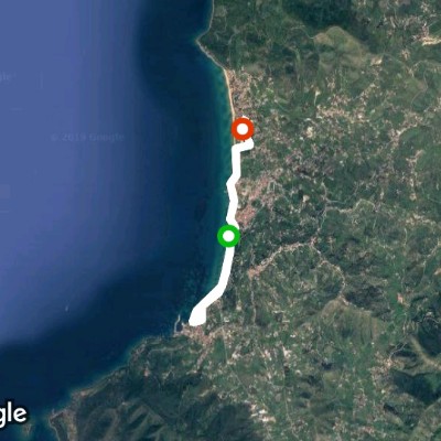 Lungomare Castellabate walking route map in Castellabate