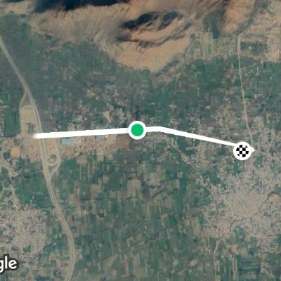 Mardan Swabi Road walking route map in Ismaila
