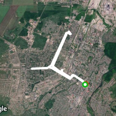 Walk in the Gagarin Park walking route map in Sterlitamak