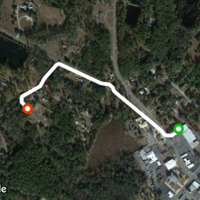 Walk from Dollar Tree walking route map in Collins