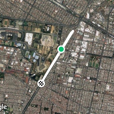 Churubusco River Channel walking route map in Ciudad Nezahualcóyotl