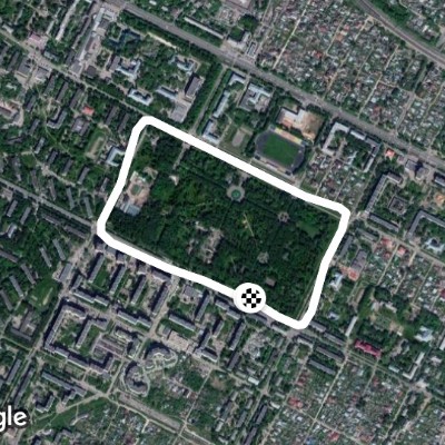 Peace Park walking route map in Kolomna