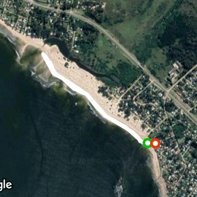 Green Beach walking route map in Playa Hermosa