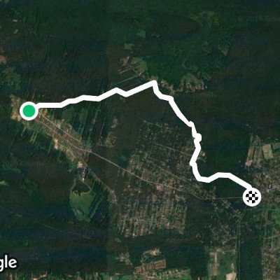 Kampinos National Park from Truskavets to Laski walking route map in Truskaw