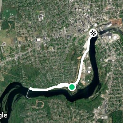 Feeder Canal Trail walking route map in South Glens Falls