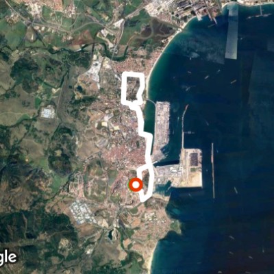 Beach walking route map in Algeciras