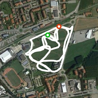 Pinerolo Olympic Park walking route map in Cascina Nuova