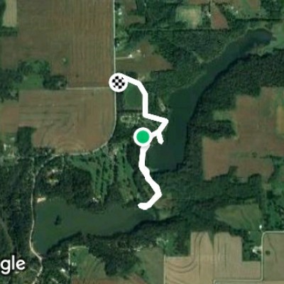 Pine Lake State Park Campground walking route map in Eldora