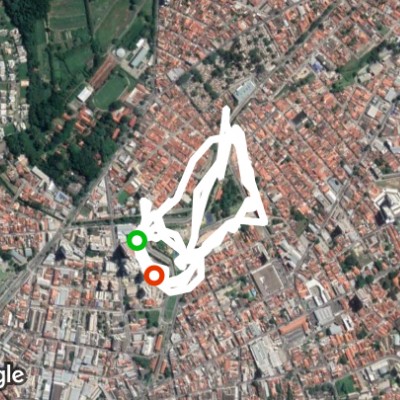 City's park walking route map in Jacareí