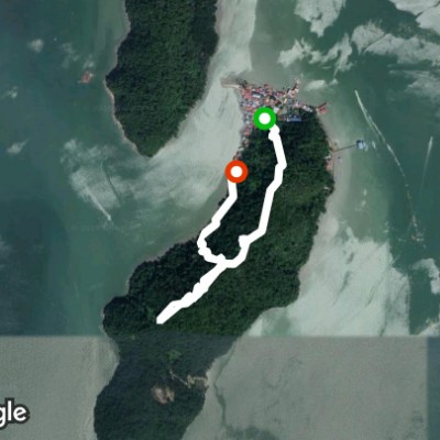 Safe Island Hill walking route map in Simpang Ampat