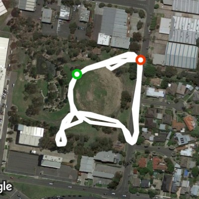 Brickmakers Park walking route map in Oakleigh