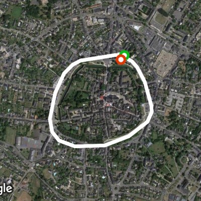 Ramparts of Guérande walking route map in Guérande