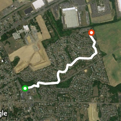Neighborhood walking route map in Bordentown