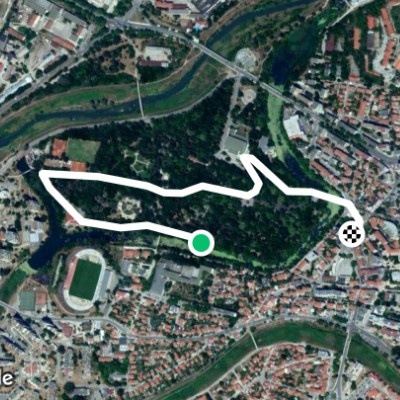 City park walking route map in Yambol