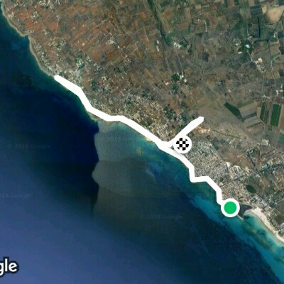 Torre San Giovanni - Ugento (LE) walking route map in Torre San Giovanni