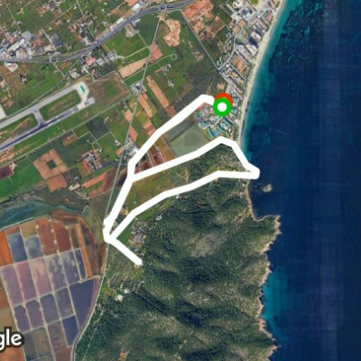 Red sal walking route map in Sant Josep de sa Talaia